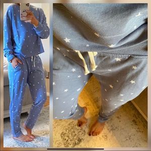 NWT Blue Joggers with White Embroidered Stars XL